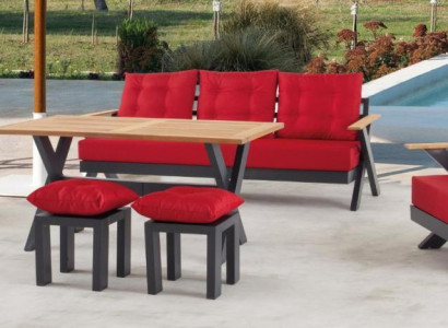 Garden furniture sofa set table stool armchair veranda seating group n 6 pieces.